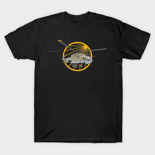 Mi-24 Hind Soviet/Russian attack helicopter T-Shirt by FAawRay